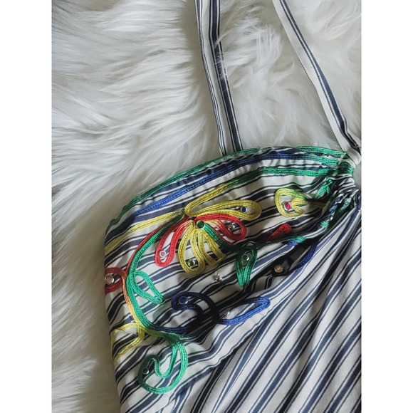 Anthropologie Tiny Avril Embroidered Striped Knit Halter - New - Large - Picture 6 of 9